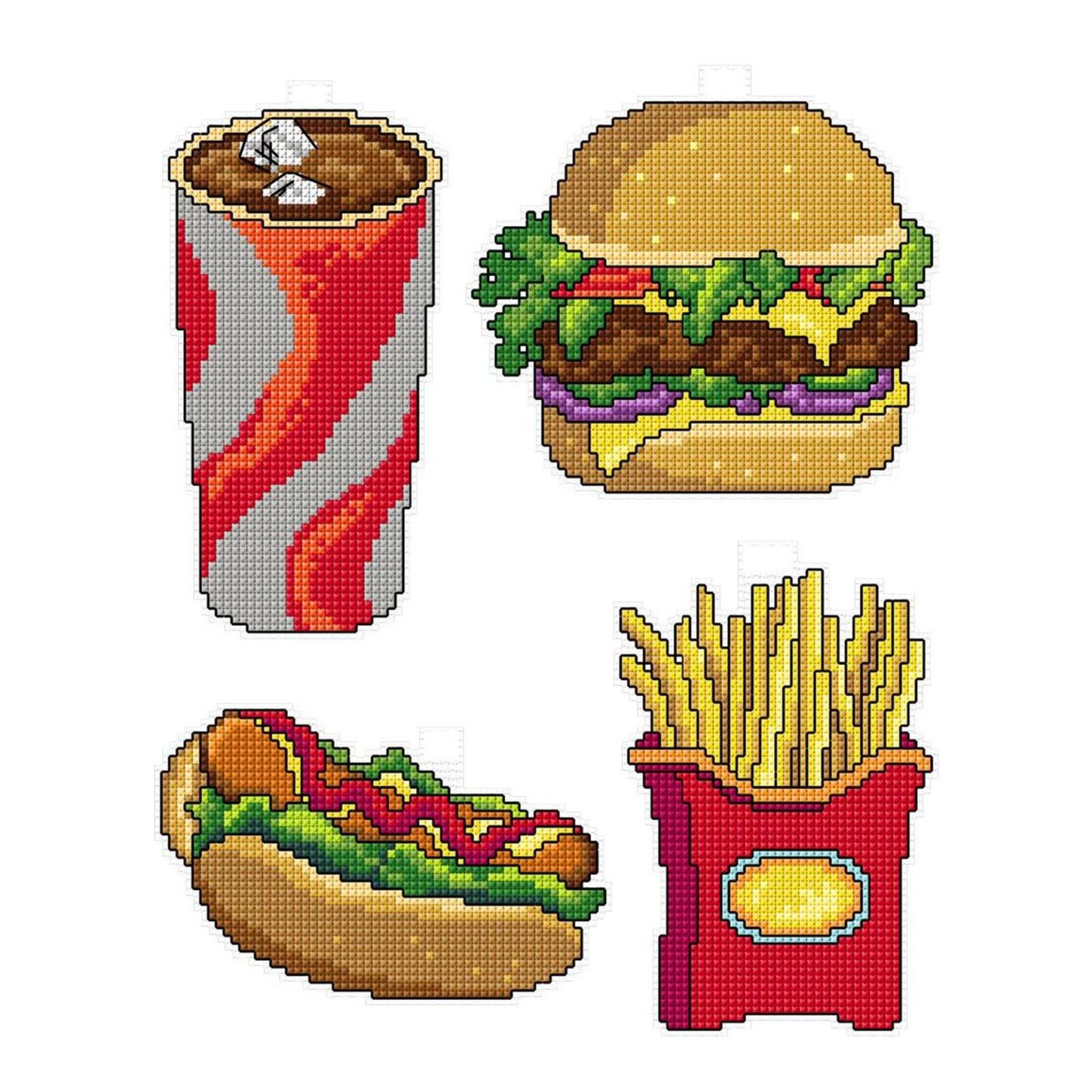 Crafting Spark Fast Food Plastic Canvas Counted Cross Stitch Kit